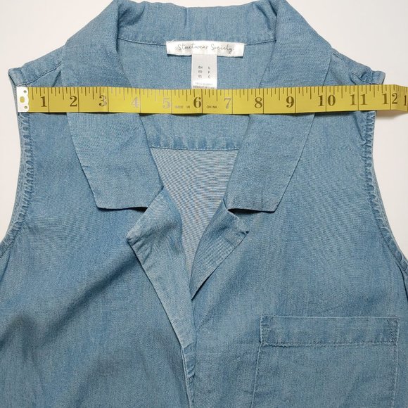 URBAN PLANET chambray crop button shirt - Picture 4 of 9